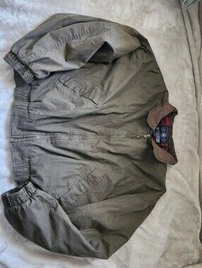 Vintage GAP Olive Green Bomber Jacket with Brown Cord Collar